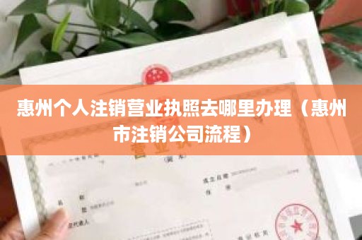 惠州个人注销营业执照去哪里办理（惠州市注销公司流程）