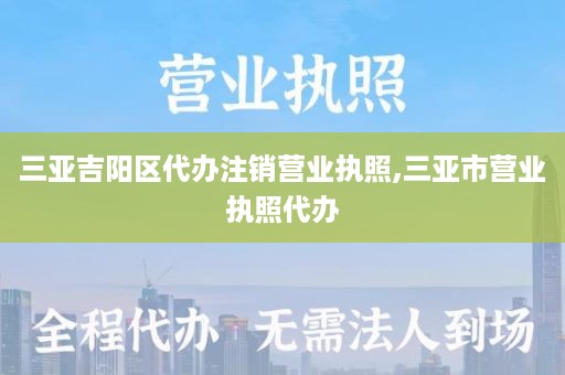 三亚吉阳区代办注销营业执照,三亚市营业执照代办