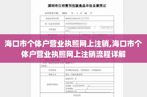 海口市个体户营业执照网上注销,海口市个体户营业执照网上注销流程详解