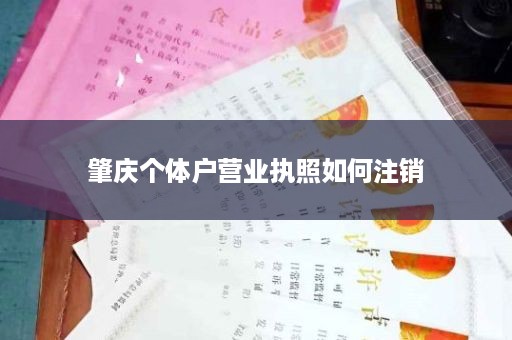 肇庆个体户营业执照如何注销