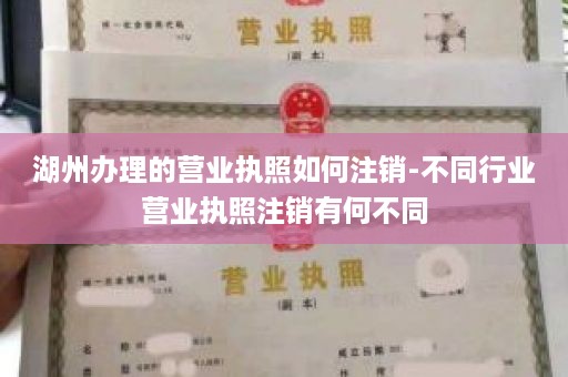 湖州办理的营业执照如何注销-不同行业营业执照注销有何不同