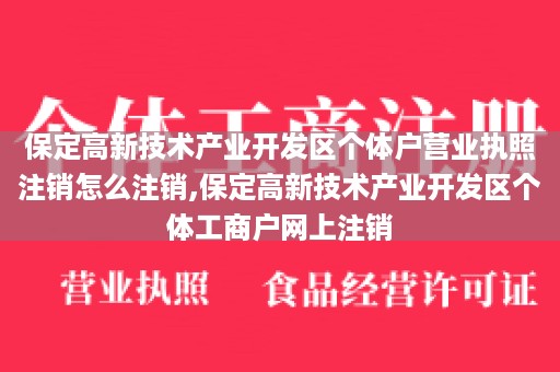 保定高新技术产业开发区个体户营业执照注销怎么注销,保定高新技术产业开发区个体工商户网上注销