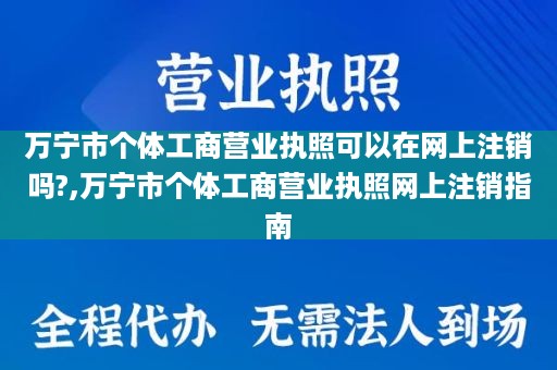 万宁市个体工商营业执照可以在网上注销吗?,万宁市个体工商营业执照网上注销指南