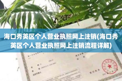海口秀英区个人营业执照网上注销(海口秀英区个人营业执照网上注销流程详解)