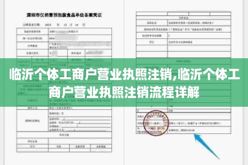 临沂个体工商户营业执照注销,临沂个体工商户营业执照注销流程详解