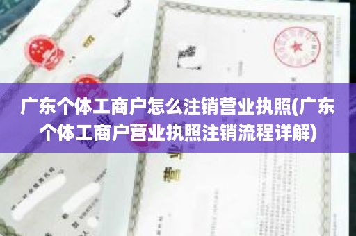 广东个体工商户怎么注销营业执照(广东个体工商户营业执照注销流程详解)