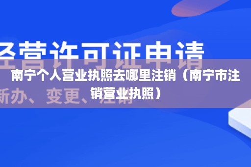 南宁个人营业执照去哪里注销（南宁市注销营业执照）