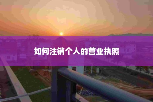 如何注销个人的营业执照