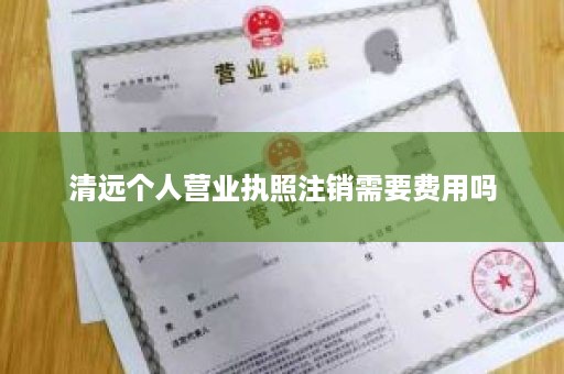 清远个人营业执照注销需要费用吗