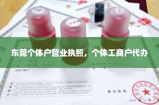 东莞个体户营业执照，个体工商户代办