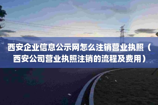 西安企业信息公示网怎么注销营业执照（西安公司营业执照注销的流程及费用）