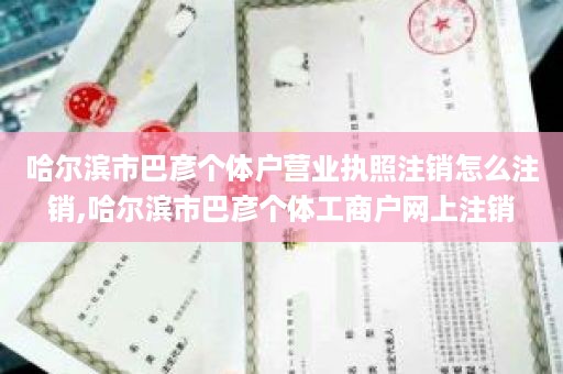 哈尔滨市巴彦个体户营业执照注销怎么注销,哈尔滨市巴彦个体工商户网上注销