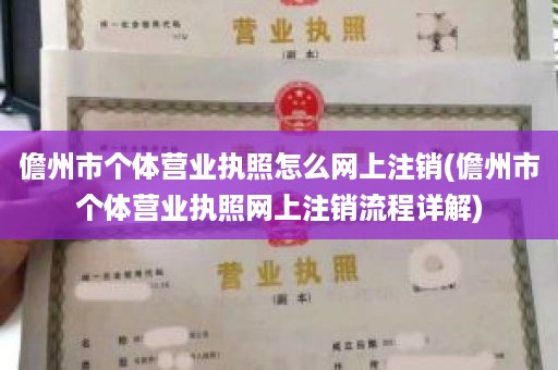 儋州市个体营业执照怎么网上注销(儋州市个体营业执照网上注销流程详解)