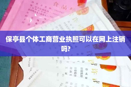 保亭县个体工商营业执照可以在网上注销吗?