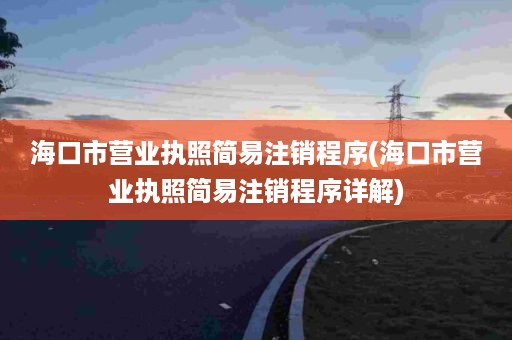 海口市营业执照简易注销程序(海口市营业执照简易注销程序详解)