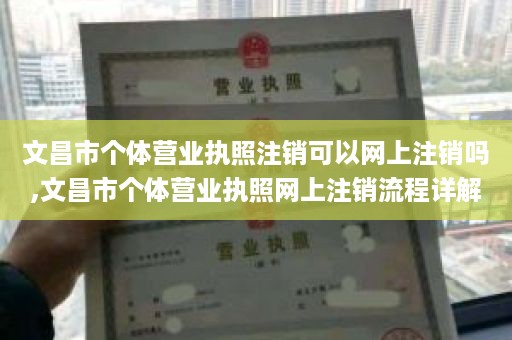 文昌市个体营业执照注销可以网上注销吗,文昌市个体营业执照网上注销流程详解