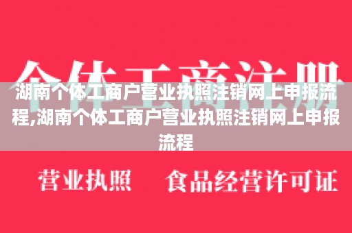 湖南个体工商户营业执照注销网上申报流程,湖南个体工商户营业执照注销网上申报流程