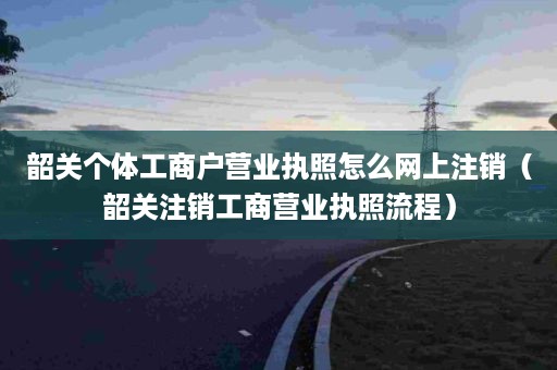 韶关个体工商户营业执照怎么网上注销（韶关注销工商营业执照流程）