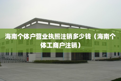 海南个体户营业执照注销多少钱（海南个体工商户注销）