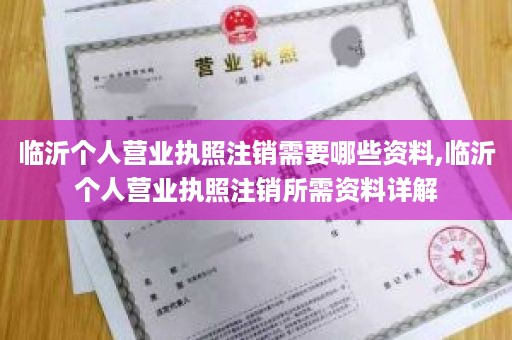 临沂个人营业执照注销需要哪些资料,临沂个人营业执照注销所需资料详解