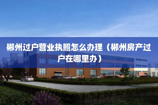 郴州过户营业执照怎么办理（郴州房产过户在哪里办）