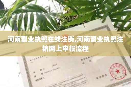 河南营业执照在线注销,河南营业执照注销网上申报流程