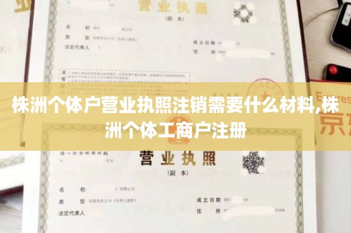 株洲个体户营业执照注销需要什么材料,株洲个体工商户注册