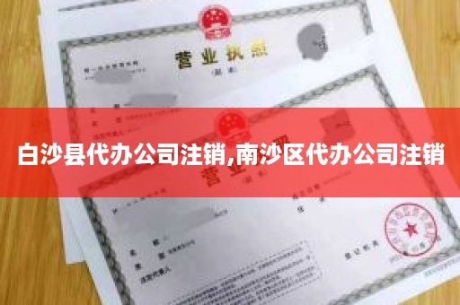 白沙县代办公司注销,南沙区代办公司注销