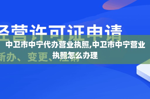 中卫市中宁代办营业执照,中卫市中宁营业执照怎么办理