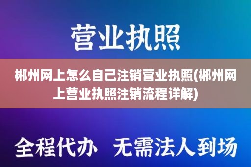 郴州网上怎么自己注销营业执照(郴州网上营业执照注销流程详解)
