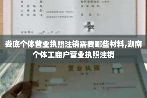 娄底个体营业执照注销需要哪些材料,湖南个体工商户营业执照注销