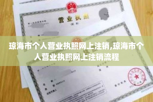 琼海市个人营业执照网上注销,琼海市个人营业执照网上注销流程