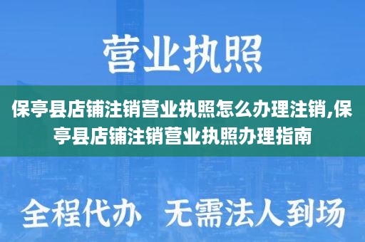 保亭县店铺注销营业执照怎么办理注销,保亭县店铺注销营业执照办理指南