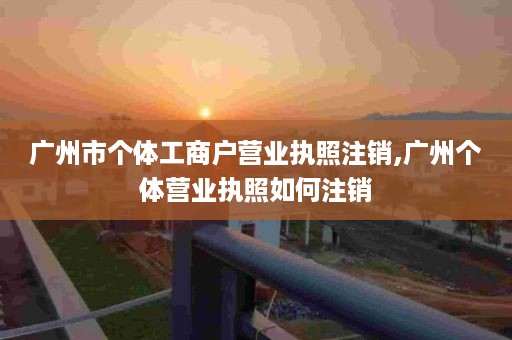广州市个体工商户营业执照注销,广州个体营业执照如何注销
