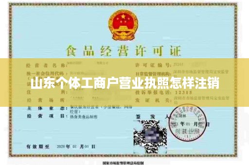 山东个体工商户营业执照怎样注销