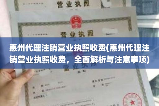 惠州代理注销营业执照收费(惠州代理注销营业执照收费，全面解析与注意事项)