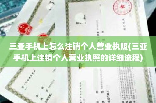 三亚手机上怎么注销个人营业执照(三亚手机上注销个人营业执照的详细流程)