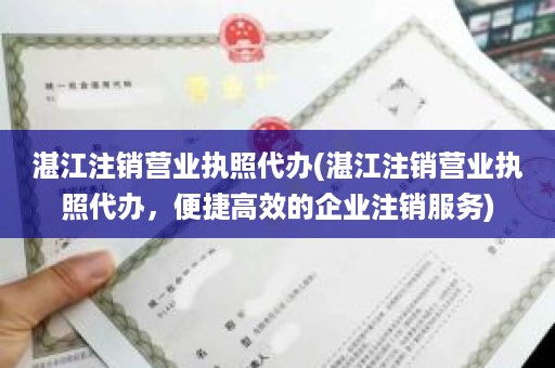 湛江注销营业执照代办(湛江注销营业执照代办，便捷高效的企业注销服务)