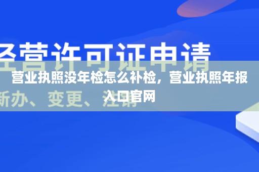 营业执照没年检怎么补检，营业执照年报入口官网