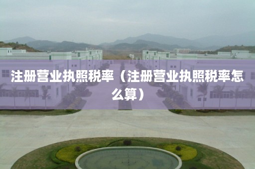 注册营业执照税率（注册营业执照税率怎么算）