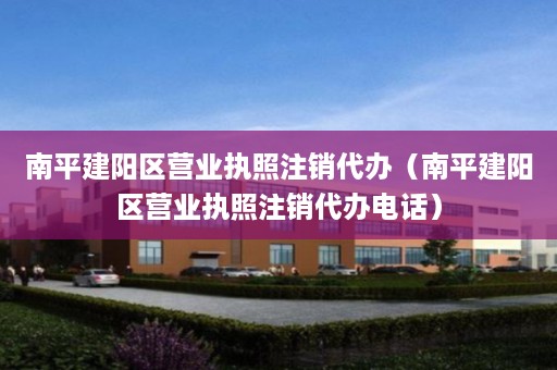 南平建阳区营业执照注销代办（南平建阳区营业执照注销代办电话）