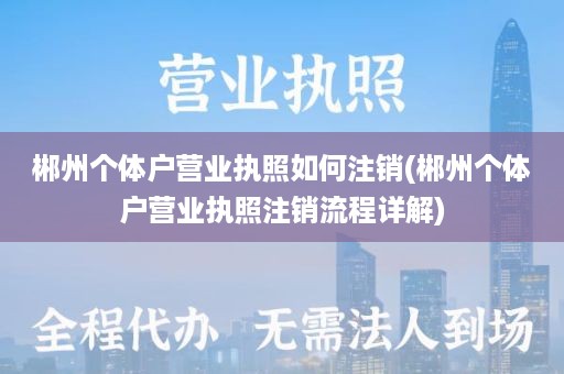 郴州个体户营业执照如何注销(郴州个体户营业执照注销流程详解)