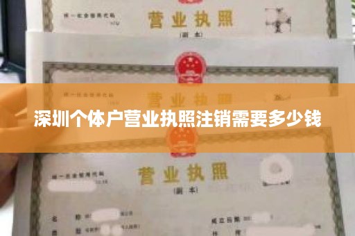 深圳个体户营业执照注销需要多少钱