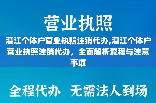 湛江个体户营业执照注销代办,湛江个体户营业执照注销代办，全面解析流程与注意事项