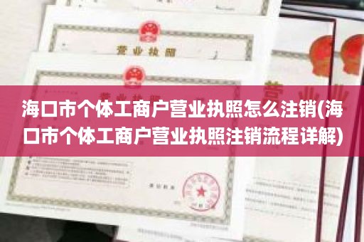 海口市个体工商户营业执照怎么注销(海口市个体工商户营业执照注销流程详解)
