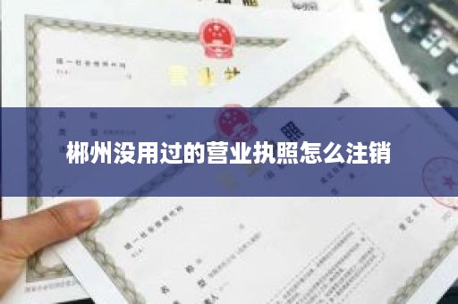 郴州没用过的营业执照怎么注销