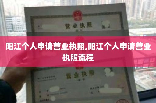 阳江个人申请营业执照,阳江个人申请营业执照流程