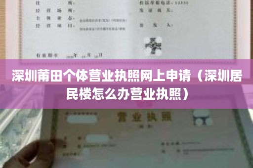 深圳莆田个体营业执照网上申请（深圳居民楼怎么办营业执照）