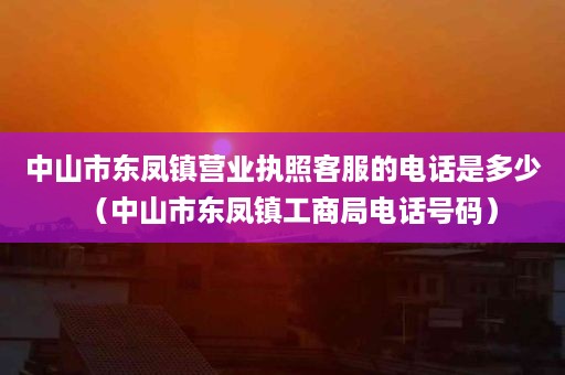 中山市东凤镇营业执照客服的电话是多少（中山市东凤镇工商局电话号码）