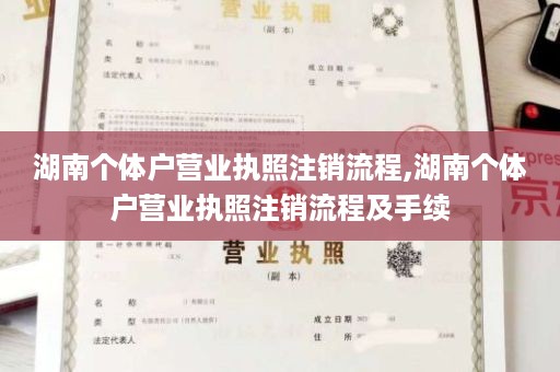 湖南个体户营业执照注销流程,湖南个体户营业执照注销流程及手续